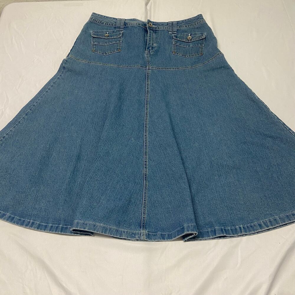 Cato Woman Skirt Denim Jeans 16W Flare Retro 90's Vintage Cottage Core Stretch
